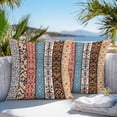 thumbnail image 4 of Boho Outdoor Pillow Covers Pack of 2 Retro Ethnic Vintage Floral Geometric Splicing Waterproof Throw Pillow Covers Decorative Cushion Cases for Patio Garden Tent Balcony Couch 24x24 inch, 4 of 8