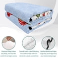 thumbnail image 4 of Quilts King Size Bedding Set, Blue Christmas Snowflakes Lightweight Quilted Comforter, Winter Xmas Cute Snowman Plaid Soft Reversible Bedspread Coverlet with Pillow Covers for All Season, 96" x 106", 4 of 9