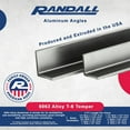 thumbnail image 3 of 4 FT - 1 1/2" x 1/16" Aluminum Angle 6063 Alloy T-6 Temper, 3 of 5