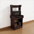 thumbnail image 5 of Kitchen Storage Cart with Hutch & Gliding Shelf | Mobile Locking Casters | Espresso | Particle Board+MDF, 5 of 5
