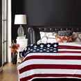 thumbnail image 3 of Premium Patiotic US Flag Print Fleece Sherpa Throw Blanket - Lightweight Microfiber for Couch Bed Chair Office Sofa - Great Gift for Men Women House, 3 of 5