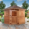 ALEKO SKD5RCED Canadian Cedar Wet Dry Outdoor Sauna with Asphalt Roof - 6 kW ETL Certified Heater - 5 Person