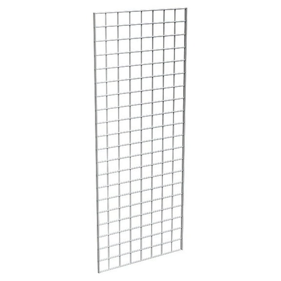 Econoco Commercial Grid Panels, 2' Width x 5' Height, Chrome (Pack of 3)