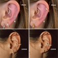 thumbnail image 3 of Clear CZ Nose Rings Hoop - 316L Surgical Steel Body Piercing Hoop Clicker 20G/18G/16G Earrings Jewelry Cartilage Helix Rook Tragus Conch Daith Ring 6/7/8/9/10/11/12mm - Gold/Silver/Black, 3 of 12
