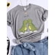 thumbnail image 3 of Hug Me Kawaii - Camiseta verde con diseño de dinosaurio pequeño para mujer, camisetas informales de verano, top corto de hip hop callejero, camiseta transpirable con personalidad, 3 of 4