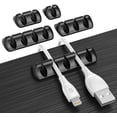 thumbnail image 2 of Desk Organizer Cable Clips - Set of 5 - Cable Management, Adhesive Silicone Cable Ties, Desk Cord Storage for Charger/Computer/Mouse/Earphone/Phone Wires etc., 2 of 6