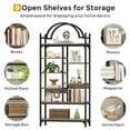 thumbnail image 4 of Condemo Tall Bookshelf, 8-Tier Industrial Arched Etagere Bookcase, Open Display Storage Shelf for Living Room, Home Office, Rustic Brown, 4 of 8
