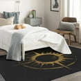 thumbnail image 4 of Sun Rug for Kids Room - 4x5 Rug - Sun Rug - Burning Sun Area Rug - Boys Black and Gold Rugs - Vintage Minimalist Carpet, 4 of 7