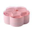 thumbnail image 1 of ¡Liquidación! Contenedores Lssam para almacenar alimentos, de 1/2 piso, con forma de flor, para dulces y frutos secos, bandeja con tapa, 6 compartimentos, organizador redondo de plástico para, 1 of 8