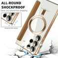 thumbnail image 7 of Dteck Magnetic Wallet Case for Samsung Galaxy S25 Ultra,Shockproof Leather Card Slots Case Built-in Camera Lens Protector Plating TPU Compatible with Mag Safe Back Cover for Galaxy S25 Ultra,Brown, 7 of 7