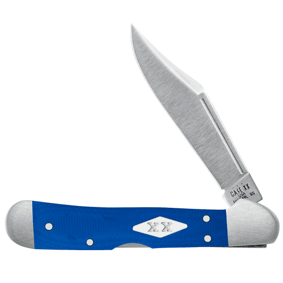 Case 16754 Stainless Blade Blue Handle Mini Copperlock Knife