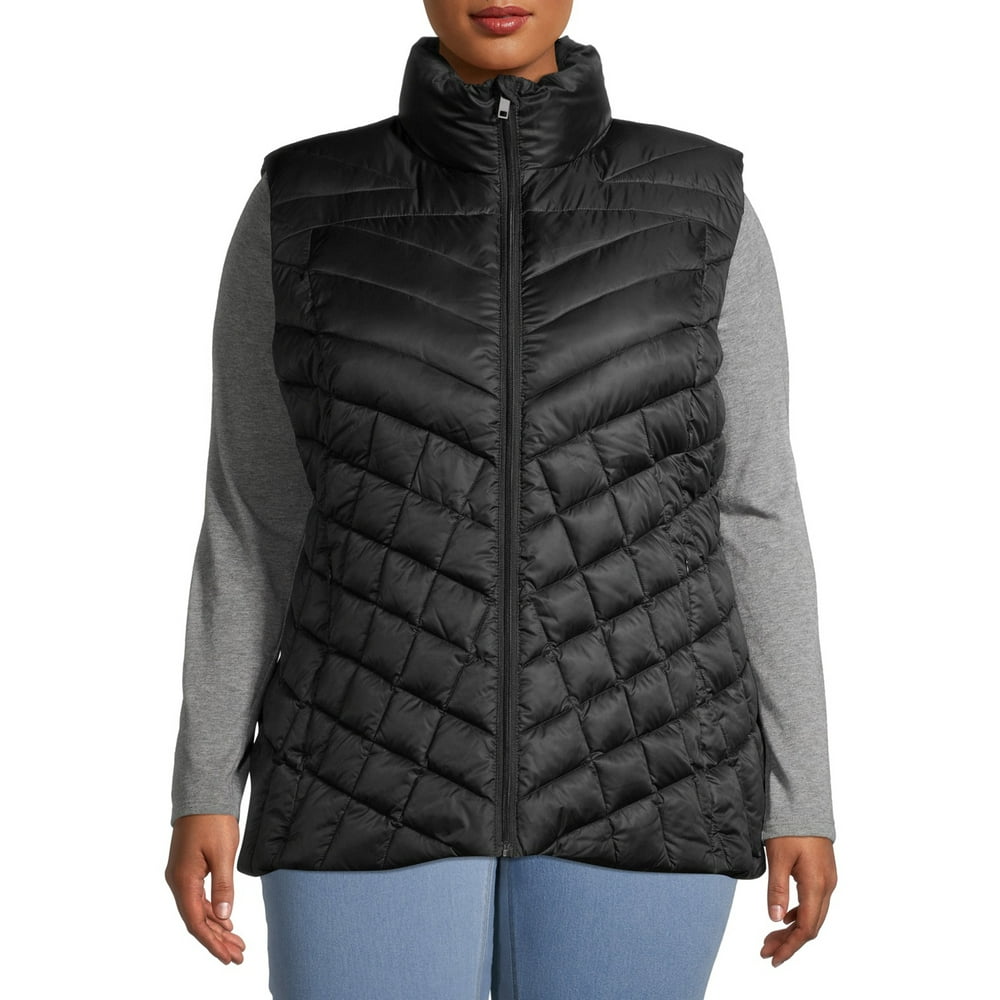 Big Chill Big Chill Women's Plus Size Chevron Quilted Puffer Vest