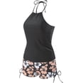 thumbnail image 4 of Tankini Swimsuits for Women Halter Tops and Floral Print Shorts Bathing Suits Two Piece Swimsuit, 4 of 7