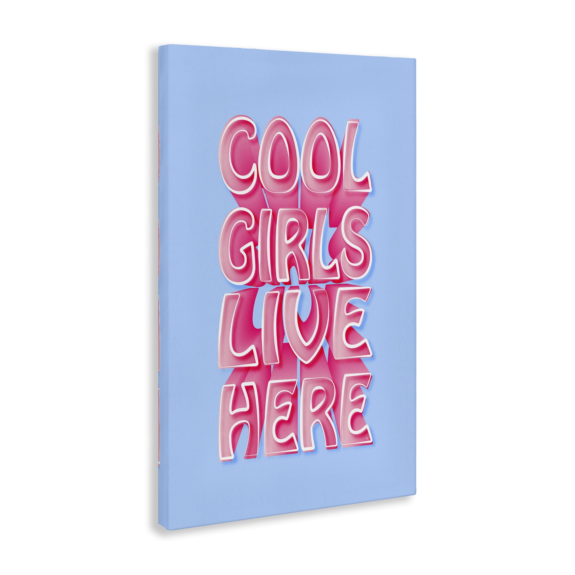 Stupell Industries Cool Girls Live Here Typography Painting Gallery Wrapped Canvas Art Print Wall Art, 16 x 24