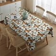 thumbnail image 2 of White Orange Butterfly Leaf Pattern Rectangle Tablecloth 60"x84",Waterproof Polyester Rectangle Table Cloth, Wipeable Spillproof Polyester Tablecloth for Dining, Camping, Indoor and Outdoor, 2 of 5