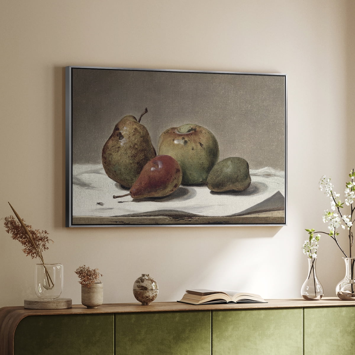 Vintage Botanical Print-VII By Wexford Home Framed in Silver Wood Gallery Wrapped Canvas 17 in. x 25 in.