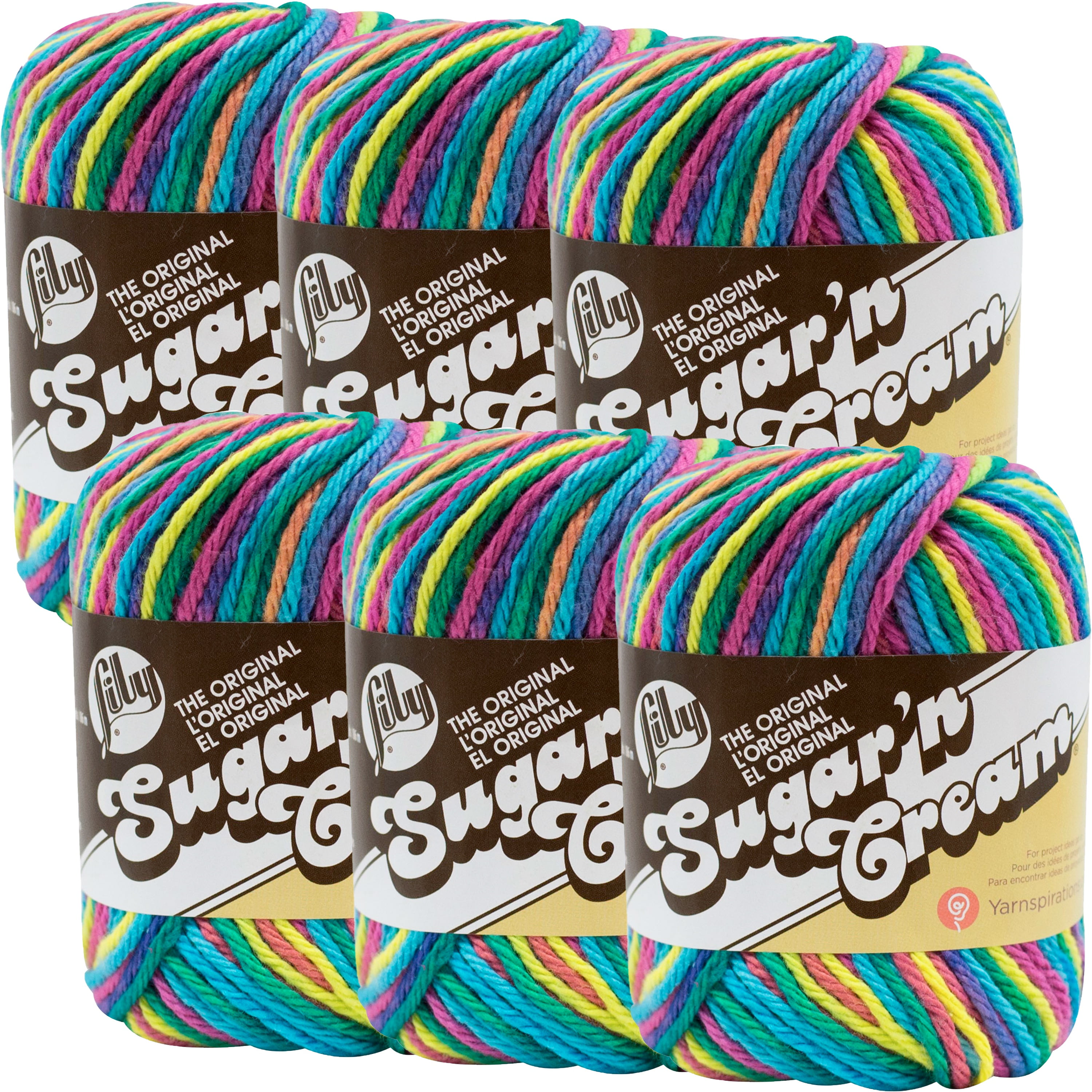 Lily Sugar'n Cream Yarn OmbresPsychedelic, Multipack Of 6