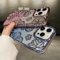 thumbnail image 3 of Luxury Plating Clear Bling Glitter Gradient Flowers Phone Case For iPhone 15 11 12 13 14 Pro Max Soft Silicone Shockproof Cover Black For iPhone 15 Pro, 3 of 6