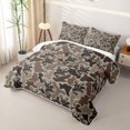 thumbnail image 3 of Feelyou Brown Camo Wildlife Twin Quilt Set for Men Boys, Rustic Woodland Animal Twin Coverlet Set, Olive Drab, 2pcs, 3 of 7