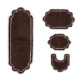 thumbnail image 2 of Bathroom Rug Set 4 Piece with Contour and Runner, Soft Absorbent Cotton Bath Mats with Non-Slip Backing, Machine Washable, Quick Dry Plush Bathroom Rugs for Tub, Shower, Toilet, and Floor, Brown, 2 of 8