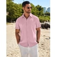 thumbnail image 2 of COOFANDY Men's Short Sleeve Button Down Shirt Casual Beach Summer Outfit, 2 of 6
