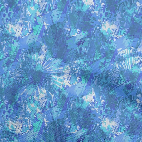 oneOone Silk Tabby Medium Blue Fabric Abstracts Quilting Supplies Print Sewing Fabric By The Yard 42 Inch Wide