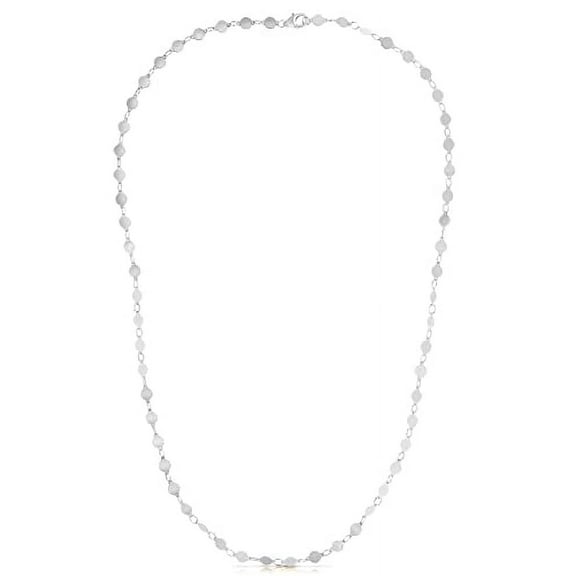 JewelStop 14K White Gold Finish 4mm Polished Pebble Necklace with Lobster Clasp