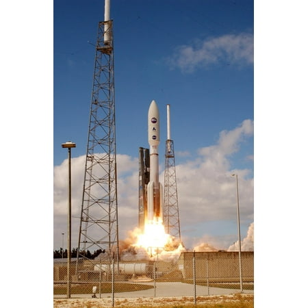 Satellite Rocket - Canvas Print Rocket Satellite Take Off Start Spaceport Fire Stretched Canvas 10 x 14
