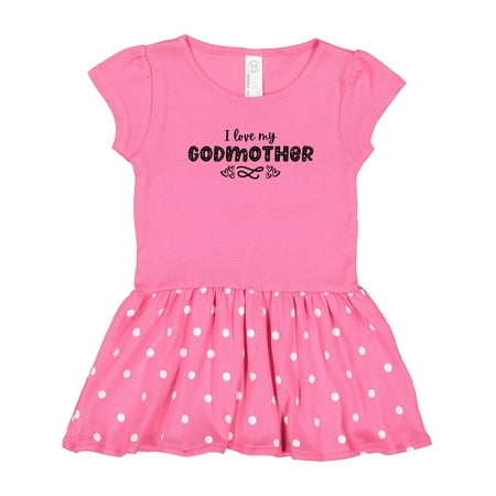 

Inktastic I Love My Godmother with Hearts Gift Toddler Girl Dress