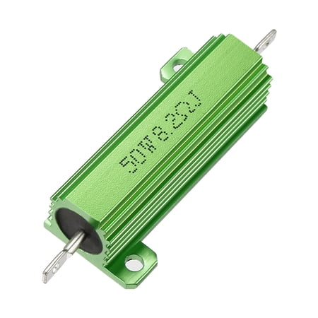 50W 8.2 Ohm Aluminium Housing Chassis Mount Wirewound Power Resistor Green 1pcs