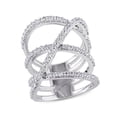 thumbnail image 1 of White Topaz 2 2/5 Carat (ctw) Crossover Split Shank Ring In Sterling Silver, 1 of 3