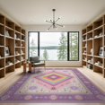 thumbnail image 2 of ODIKA 9'x12' Washable Area Rug Low Pile, Flatwoven, Large Pink Boho Dotted Frame Ombre Gradient Watercolor Motifs for Great Room, Indoor Concept, Living, 2 of 7