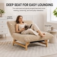thumbnail image 4 of 43" Oversized Accent Chair, Paproos Comfy Reading Chair, Cloud Lounge Accent Chair Bean Bag Chair for Adults, Corduroy Upholstered Lazy Sofa for Living Room Bedroom, Khaki, 4 of 10