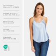 thumbnail image 4 of Fishers Finery Womens 100% Mulberry Silk V-Neck Spaghetti Strap Cami (Blue, XL), 4 of 6