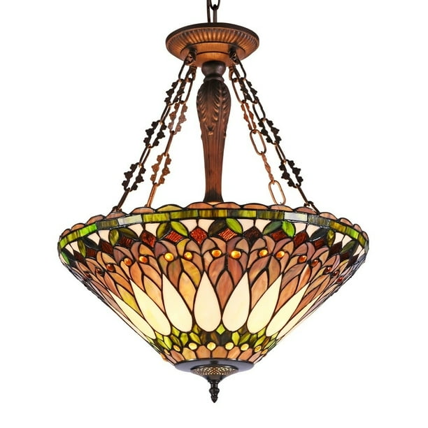 Chloe Walden Tiffany Style 3 Light Dark Antique Bronze Inverted Pendant Com - Blue Dragonfly Medium Inverted Tiffany Ceiling Light Chloe Walden Tiffany Style 3 Light Dark Antique Bronze Inverted Pendant Com - Blue Dragonfly Medium Inverted Tiffany Ceiling Light