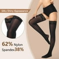 thumbnail image 4 of Manzi 2 Pairs Shiny Stockings Lace Top Stay Up Shimmery Pantyhose for Women, 4 of 7