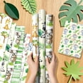thumbnail image 4 of Jungle Animal Themed Wrapping Paper Set - Cute Wildlife & Watercolor Design for Party Decor & Gift Packaging, 4 of 7