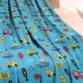 thumbnail image 3 of Cartoon Traffic Vehicles Signs Blue Pattern Blanket,Comfortable Soft Lamb Wool Throw Blanket,All Season,Warm Lightweight Blankets for Sofa Bed Couch Living Room Chair,60"x80", 3 of 4