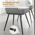 thumbnail image 3 of Gray Dining Chairs Set of 4, Modern Boucle Fabric Upholstered Kitchen Dining Chairs with Arms and Sturdy Metal Legs for Restaurant Cafe Living Room Bedroom, 3 of 9