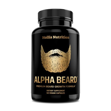 ALPHA BEARD Growth Vitamins | Biotin 10,000mcg, Patented OptiMSM, goMCT, Collagen | Beard and Hair Growth Supplement for Men | Grow Stronger, Thicker, Healthier Facial Hair - 60 Capsules