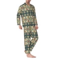 thumbnail image 2 of KLL Traditional Tribal Aztec1 Sleepwear Mens Flannel Pajamas,Long Cotton Pj Set, 2 of 7
