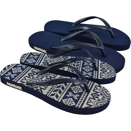 MUK LUKS Flat Flip Flops 2 Pair Packs