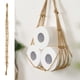 thumbnail image 1 of Bolsa de almacenamiento colgante de macramé hecha a mano, organizador bohemio tejido para baño, lavandería, multiusos para toallas, libros, revistas, 107 x 3 x 3 cm, 1 of 7
