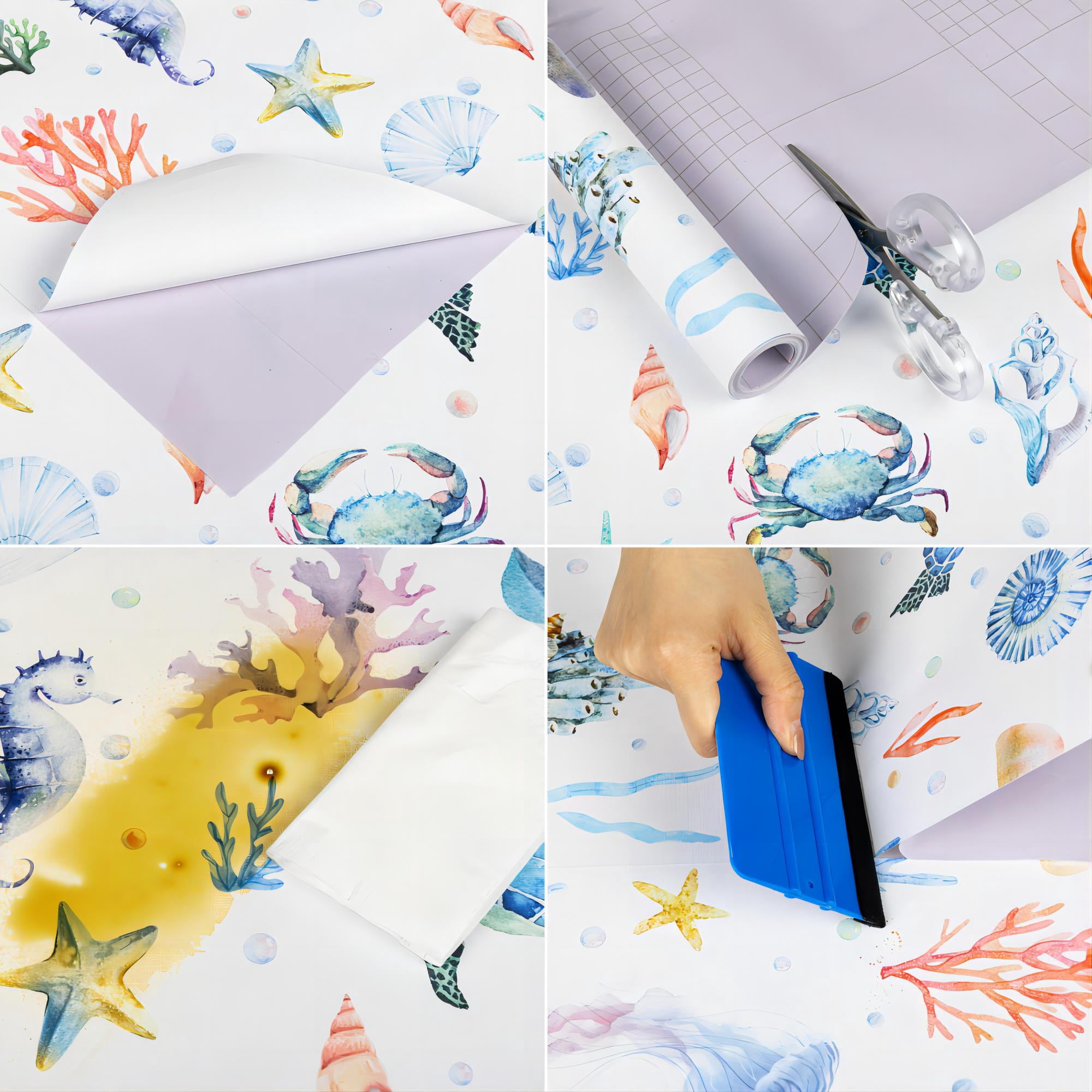 UMIGGEE Peel and Stick Wallpaper Self Adhesive See Animals Contact Paper 17.7" x 118" Wallpaper Removable Decorative Vinyl for Room and Furniture Decoration