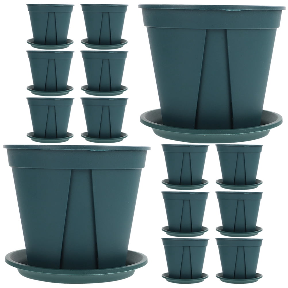 LEXSOMEO 14 Set Gardening Flower Pot Drainage Holes Flower Planter Flower Containers with Saucer