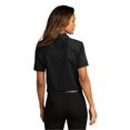 thumbnail image 2 of Port Authority LW809 Ladies Short Sleeve SuperPro React Twill Shirt, Deep Black, XL, 2 of 4