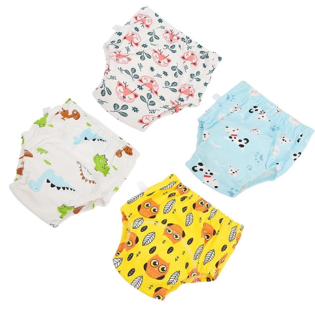 Toddler Training Cloth Diapers Baby Pull-Up Pants for Potty Training Children Cotton Machine Washable 4Pcs