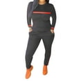 thumbnail image 1 of MintLimit Women's Sports Outfits Set 2 Piece Tracksuits Workout Sweatsuits Long Sleeve Solid and Striped Tops and Pants, 1 of 6