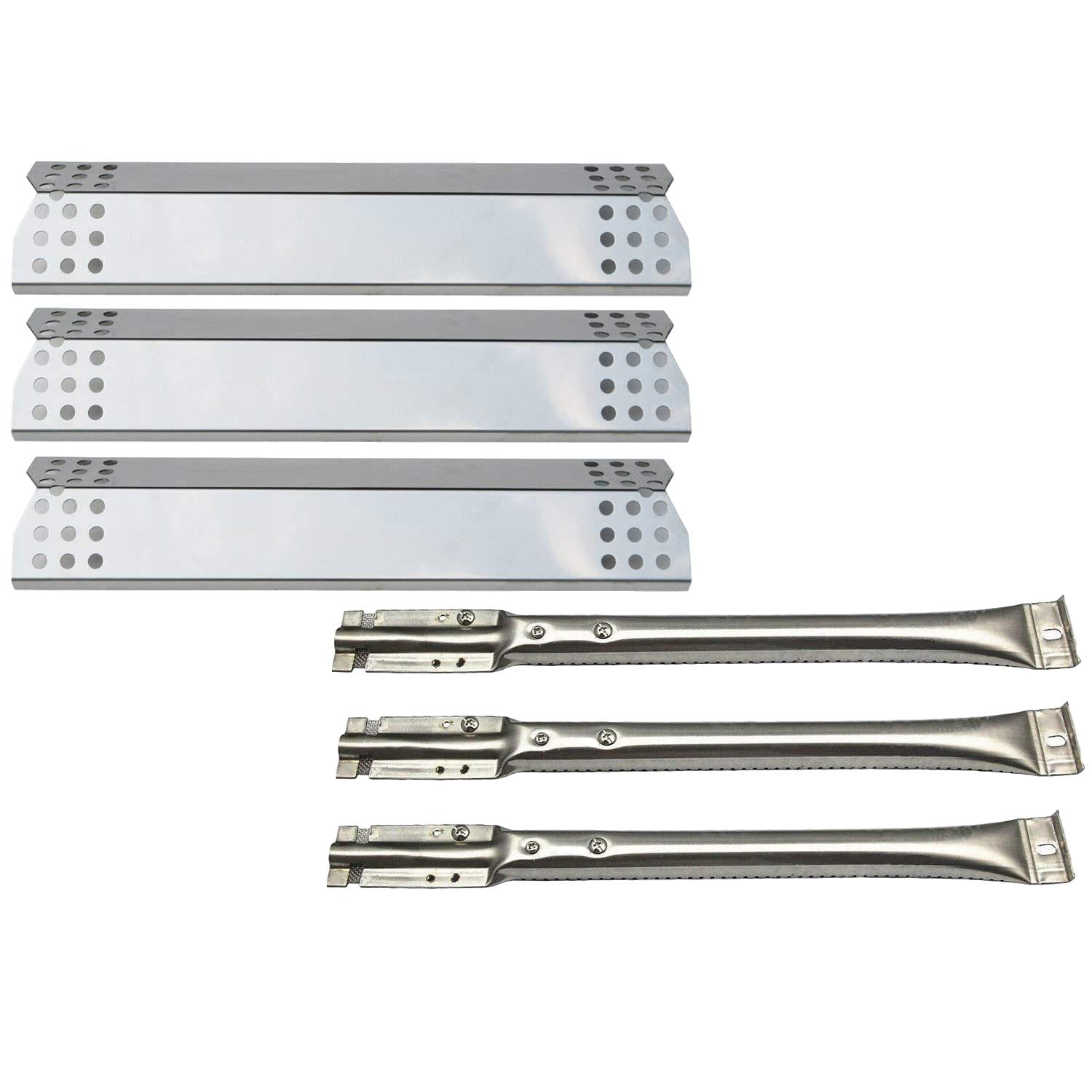 Stainless Steel Burner + Porcelain Steel Heat Plate Direct store Parts Kit DG142 Replacement Sunbeam,Nexgrill,Grill Master 720-0697 Gas Grill Burners,Heat Plates 