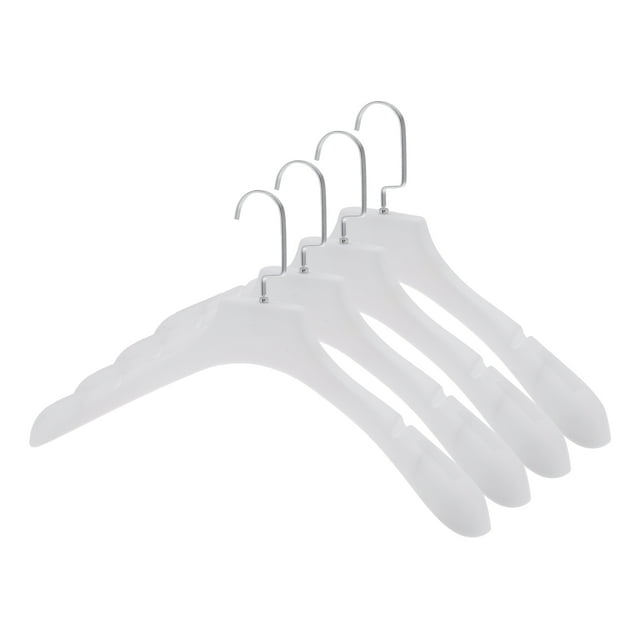 Unique Bargains 4 Pcs Percha de Armario Ahorra Espacio Gancho Plano Percha de Prenda Blanca